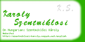 karoly szentmiklosi business card