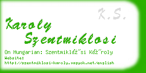 karoly szentmiklosi business card